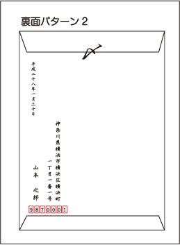 封筒の書き方 裏面パターン2