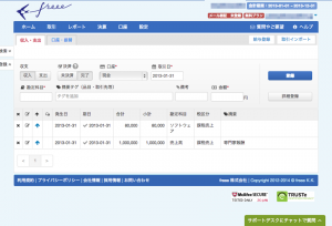 全自動のクラウド型会計ソフト、freee（フリー）画面1